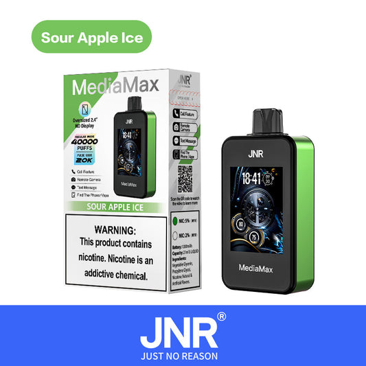 JNR MediaMax Puff 40000 Taff Sour Apple Ice Cigarette électronique Jetable