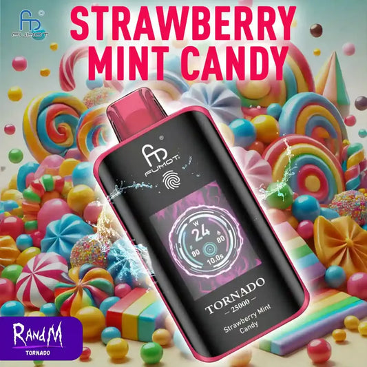 RandM Tornado Vape 25000 Taff Strawberry Mint Candy