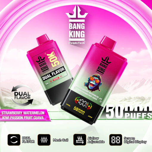 Bang King 50K Puffs Strawberry Watermelon & Kiwi Passion Fruit Guava