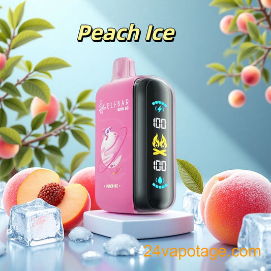 Peach Ice ElfBar Raya D3 25000 Puffs Vape
