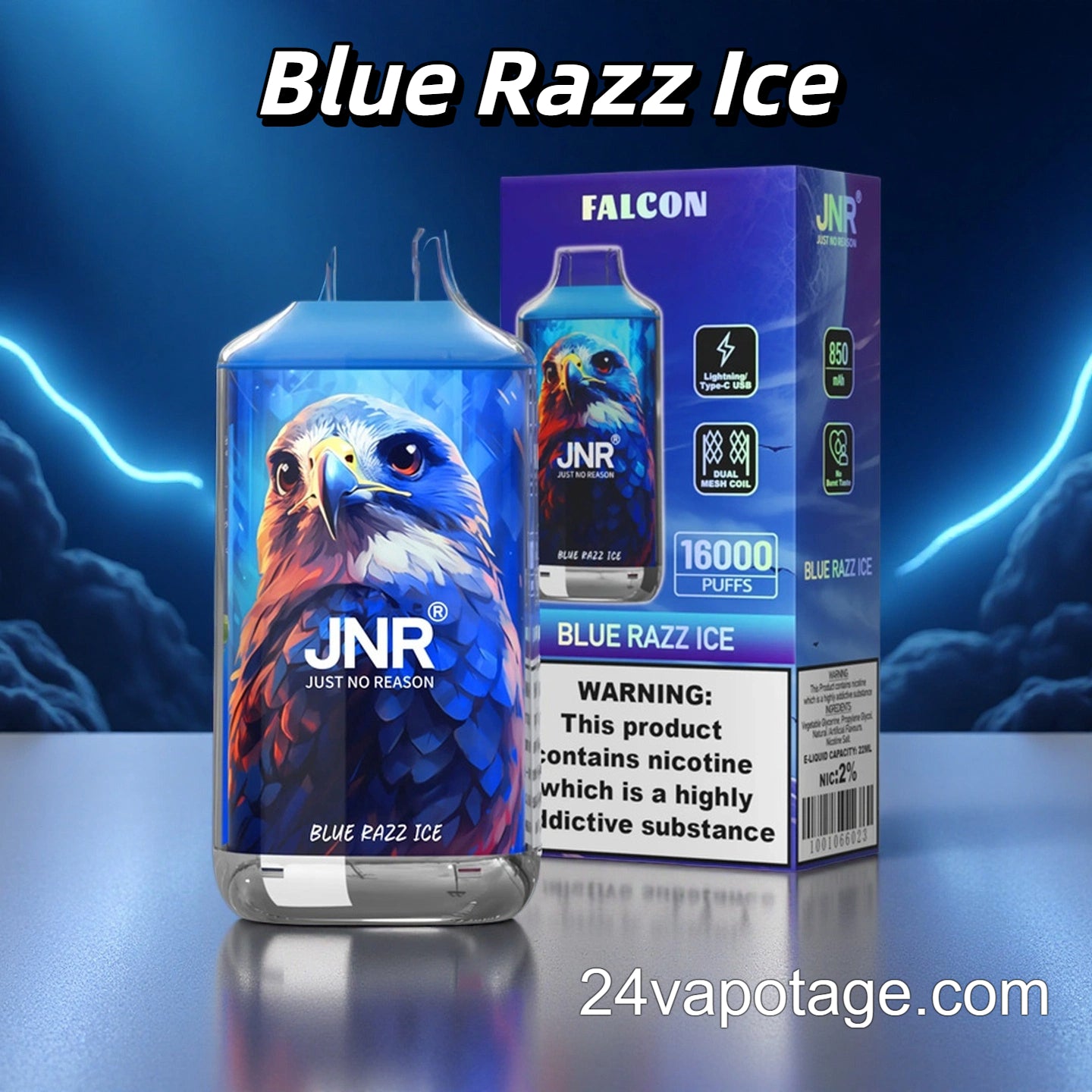 Blue Razz Ice Puff JNR Falcon 16000