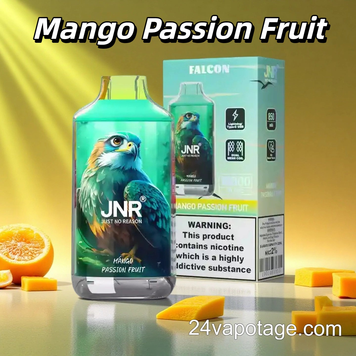 JNR Falcon 16000 Mango Passion Fruit 24Vapotage JNR Falcon 16000 Mango Passion Fruit 24Vapotage