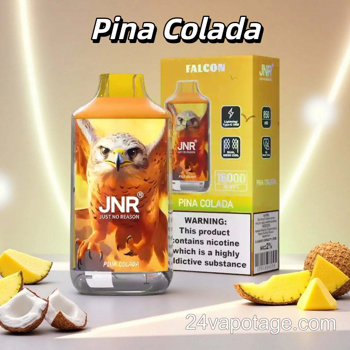 Puff JNR 16K Pina Colada E-liquide de 22ml 24Vapotage Puff JNR 16K Pina Colada E-liquide de 22ml 24Vapotage