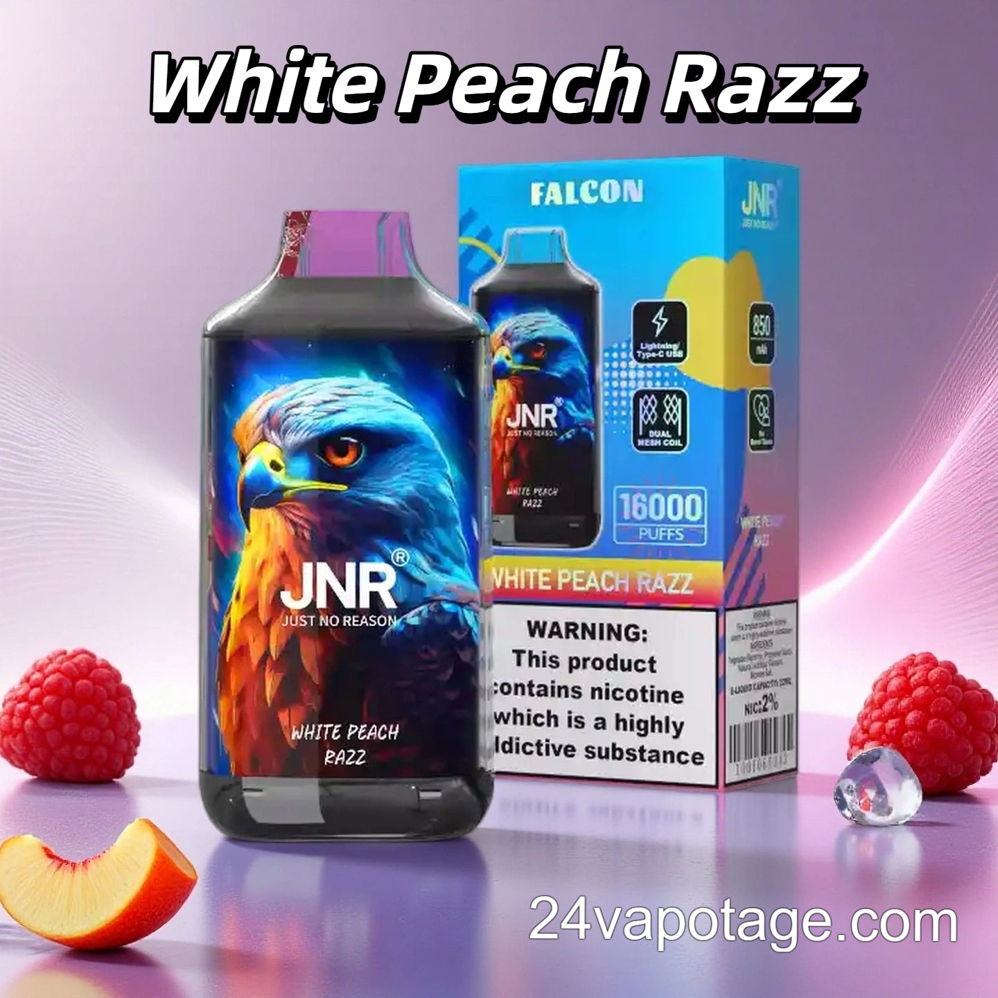 Puff JNR 16K White Peach Razz