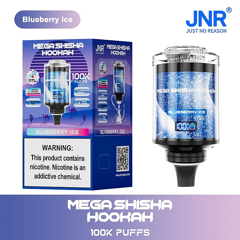 JNR Mega Shisha Hookah 100K Puffs Blueberry Ice