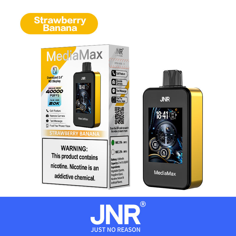 Puff JNR Mediamax 40000 Taff Strawberry Banana Cigarette électronique Jetable