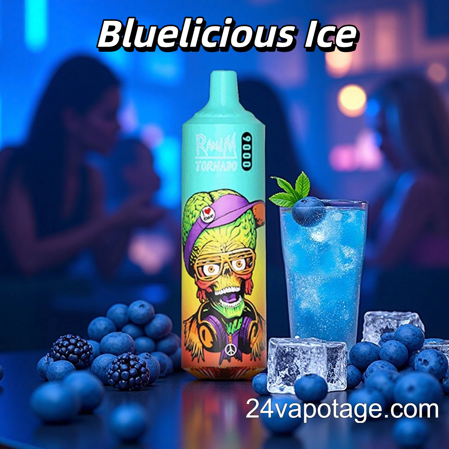 Bluelicious Ice 9000 Puffs RandM Tornado Vape
