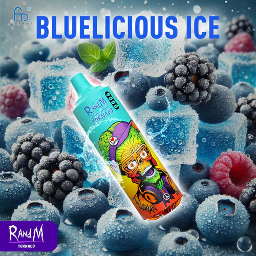 Bluelicious Ice 9000 Puffs RandM Tornado Vape
