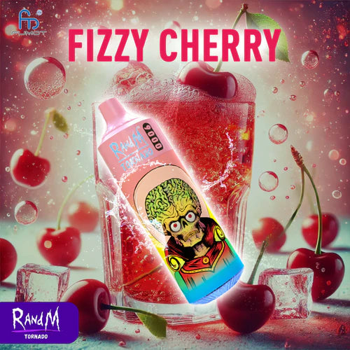 Puff Tornado 9000 Taff Fizzy Cherry RandM Vape